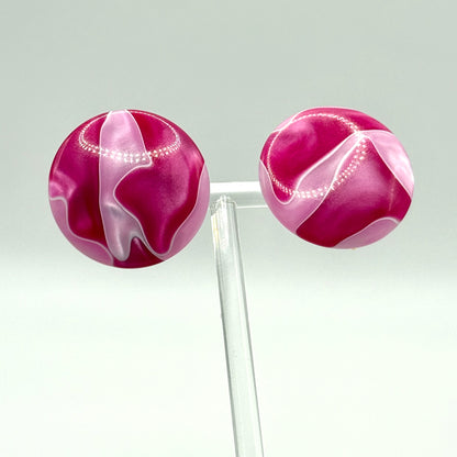 Vintage Pink Clip On Earrings