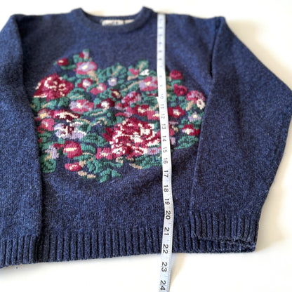 Vintage Northern Reflections, Wool Blend Floral Sweater