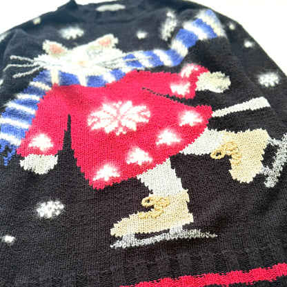Vintage Northern Isles, Ice Skating Cat Sweater