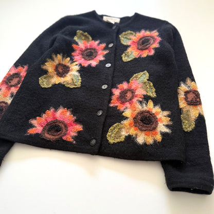 Vintage Susan Bristol, Wool Flower Cardigan