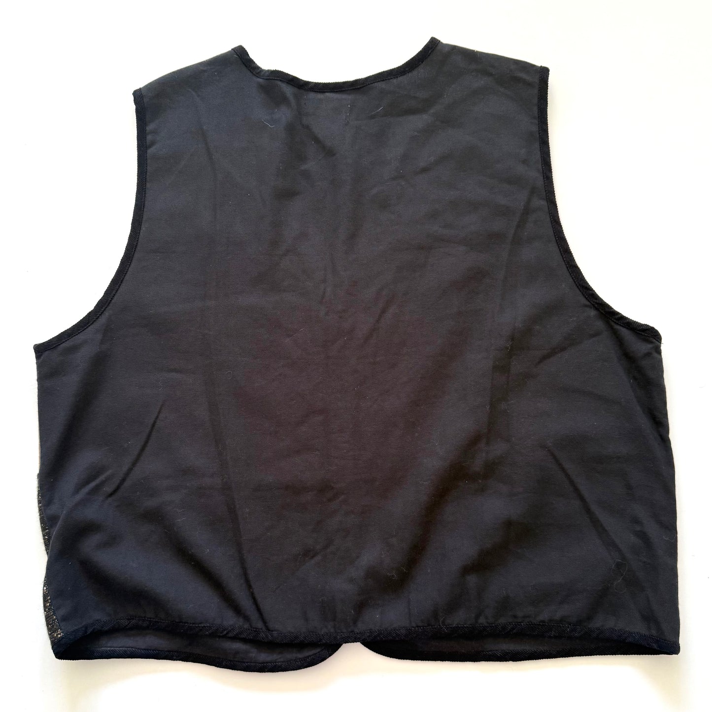 Vintage Tan Trums, Wool & Leather Vest