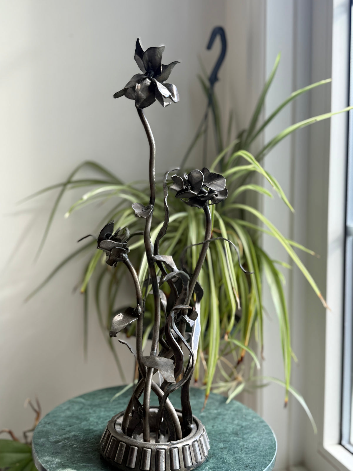Secondhand Handmade Metal Flower Art