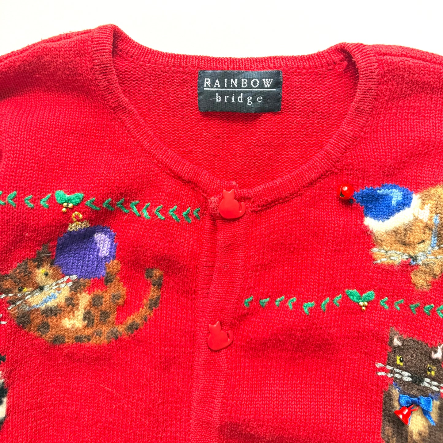 Vintage Rainbow Bridge, Christmas Cat Sweater