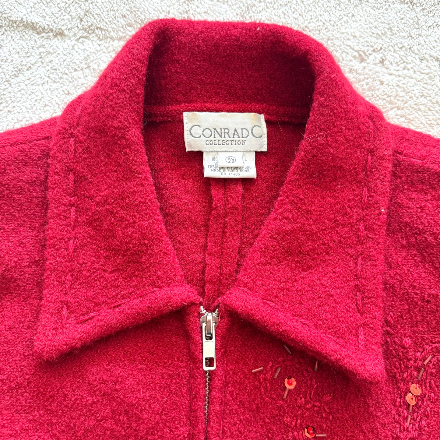 Vintage Conrad C, Red Collared Sweater