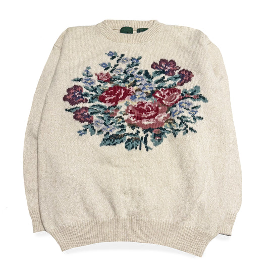 Vintage Northern Reflections, Wool Blend Floral Sweater