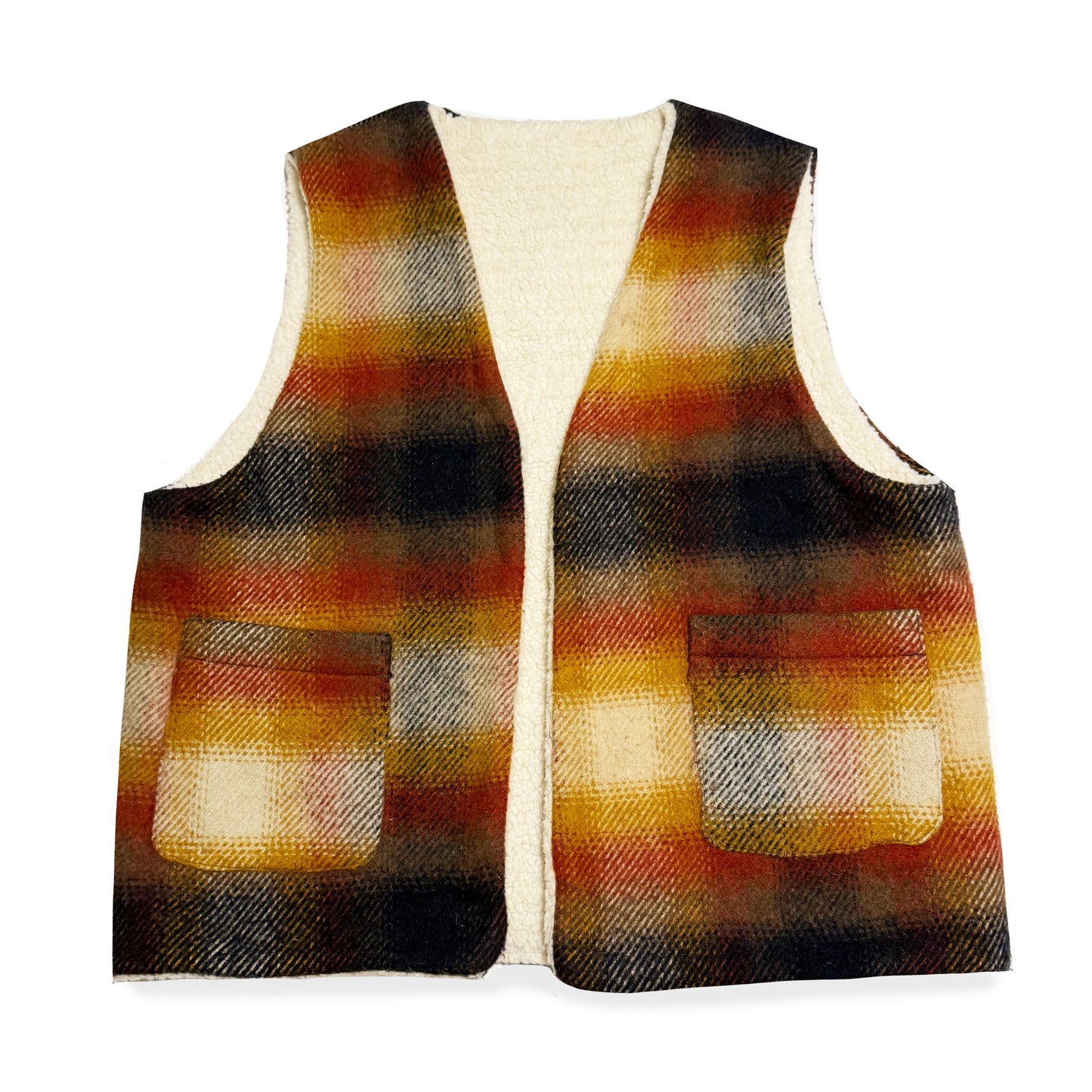 Vintage Le Chateau, Wool Blend Plaid Vest