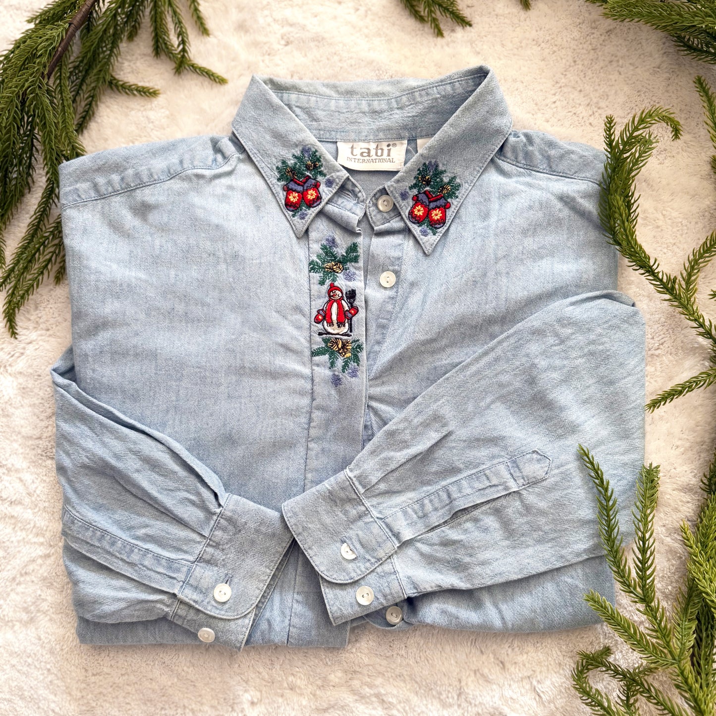 Vintage Tabi, Holiday Button Up Shirt