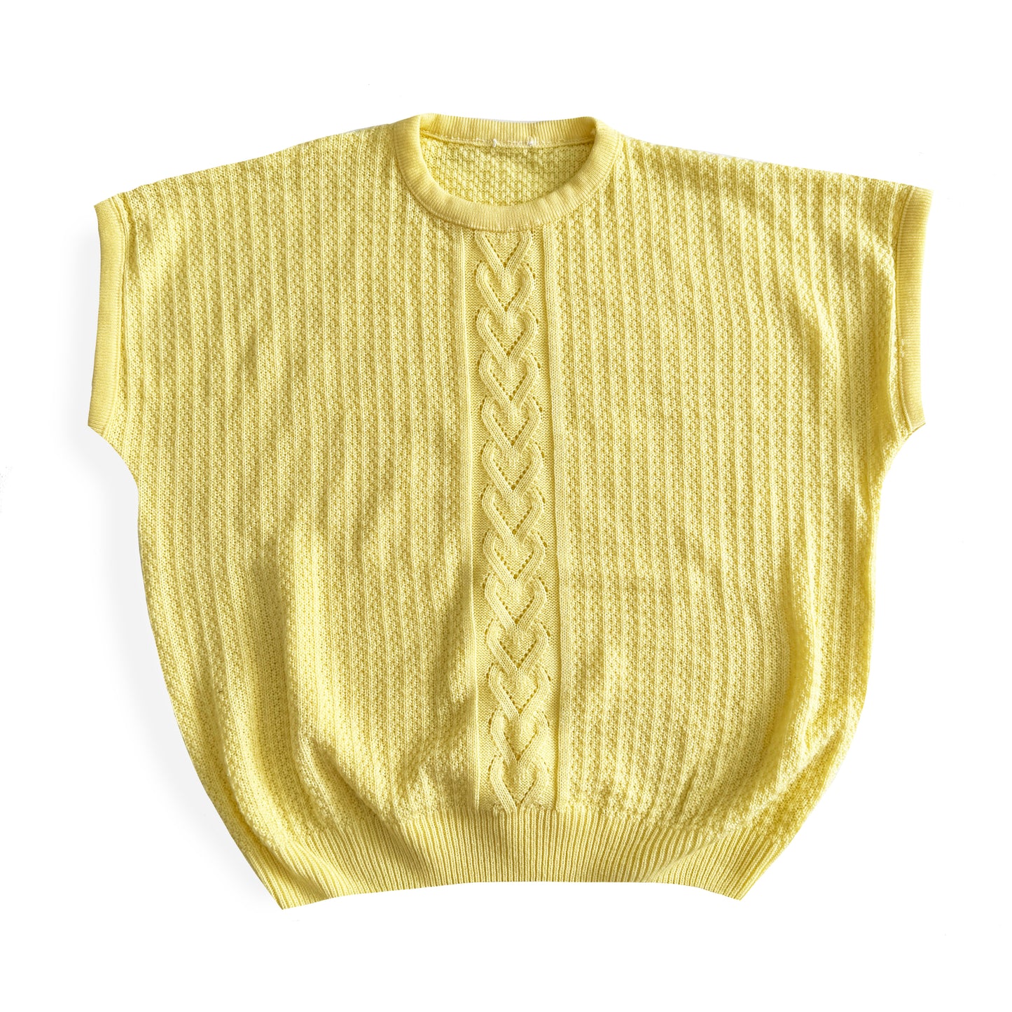 Vintage Yellow Short Sleeve Knitwear