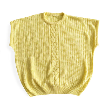 Vintage Yellow Short Sleeve Knitwear