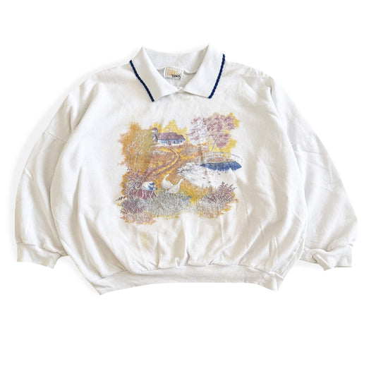 Vintage Next Issue, Goose Countryside Scene Sweatshirt