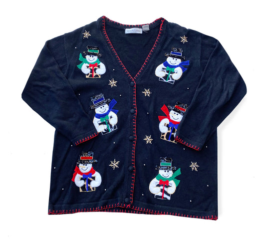 Vintage Victoria Jones, Snowman Holiday Sweater - XL