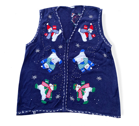 Vintage Snowman Holiday Vest - XXXL