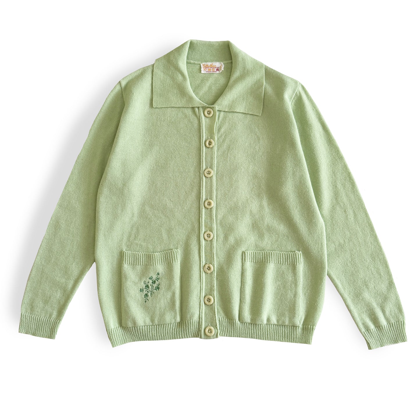 Vintage Golden Crown Green Knit Cardigan