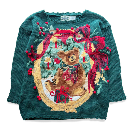 Vintage Separate Scene, Christmas Teddy Bear Sweater