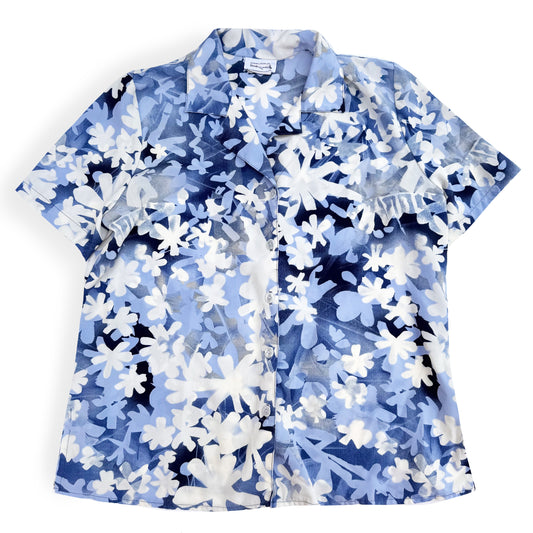 Secondhand Hiroko, Blue Floral Button Down Shirt