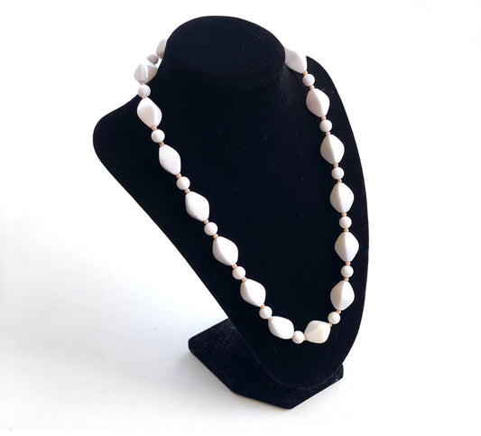 White Vintage Beaded Necklace