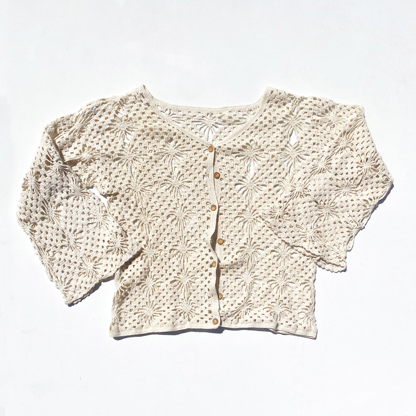 Cream Crochet Secondhand Cardigan