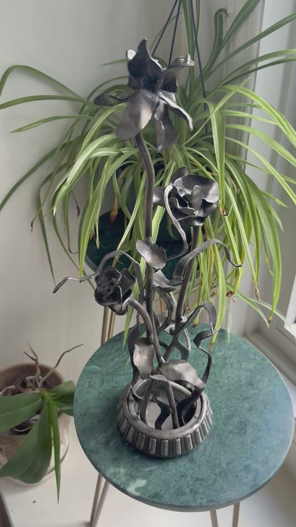 Secondhand Handmade Metal Flower Art
