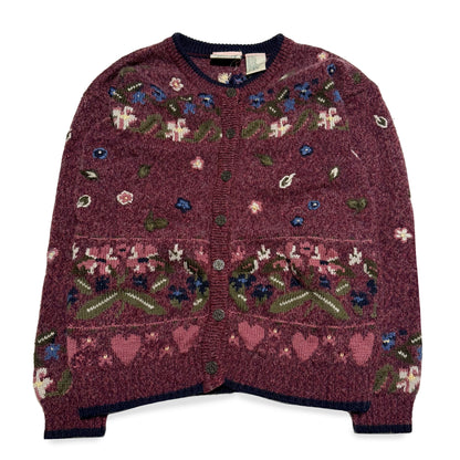 Vintage Northern Reflections, Wool Blend Floral Cardigan