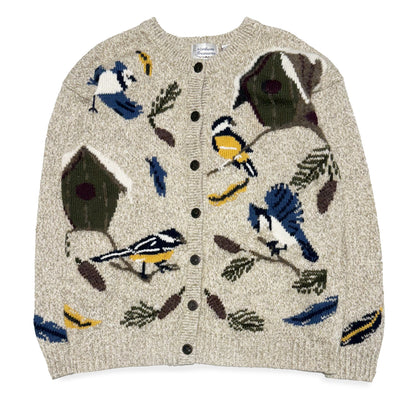 Vintage Northern Treasures, Wool Blend Winter Bird Cardigan