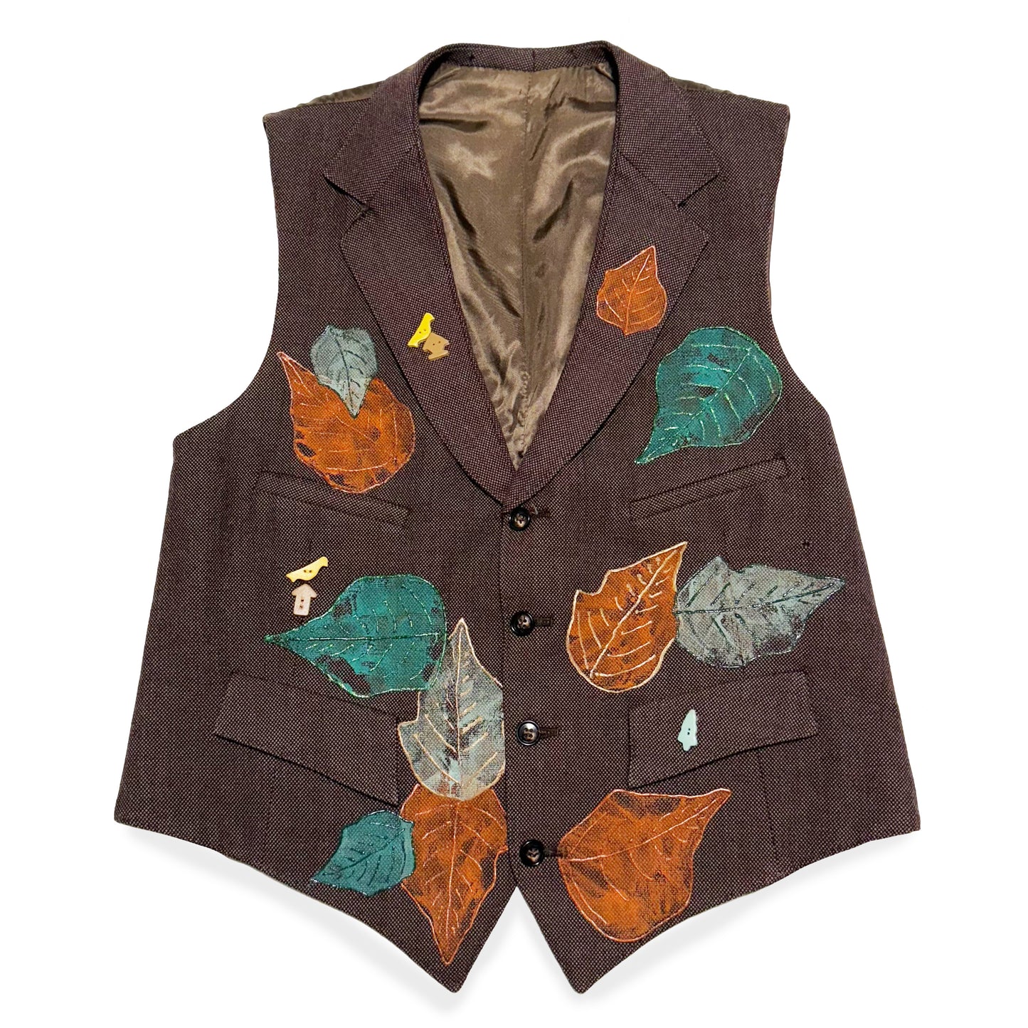 Vintage Hand Painted Leaf Vest
