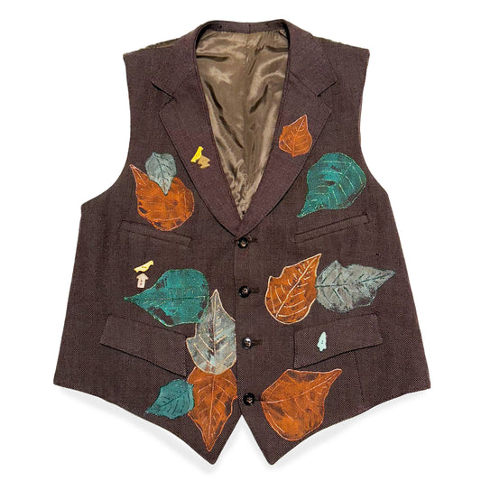 Vintage Hand Painted Leaf Vest