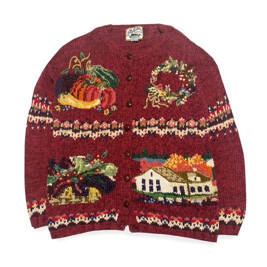 Vintage Heirloom Collectibles, Thanksgiving Autumn Cardigan