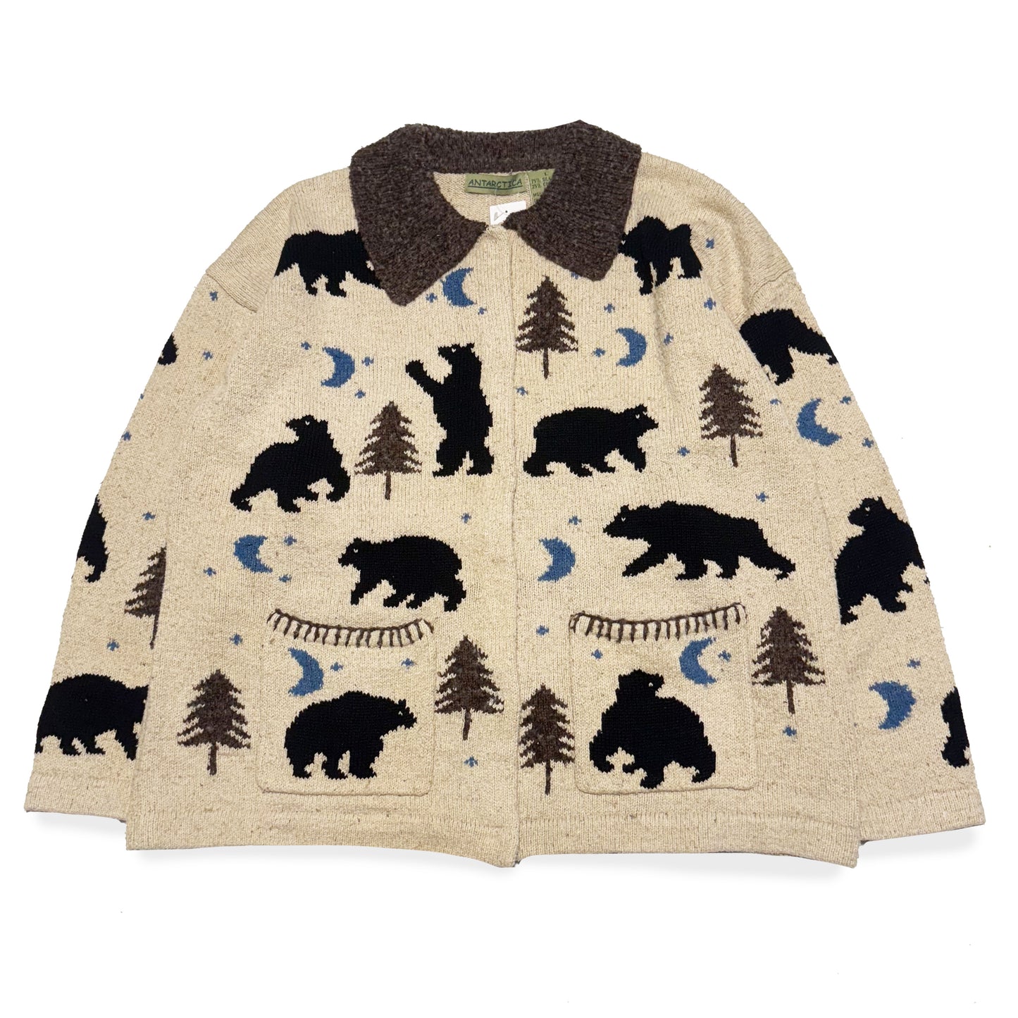 Vintage Antarctica, Silk Blend Bear & Moon Cardigan.