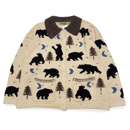 Vintage Antarctica, Silk Blend Bear & Moon Cardigan.