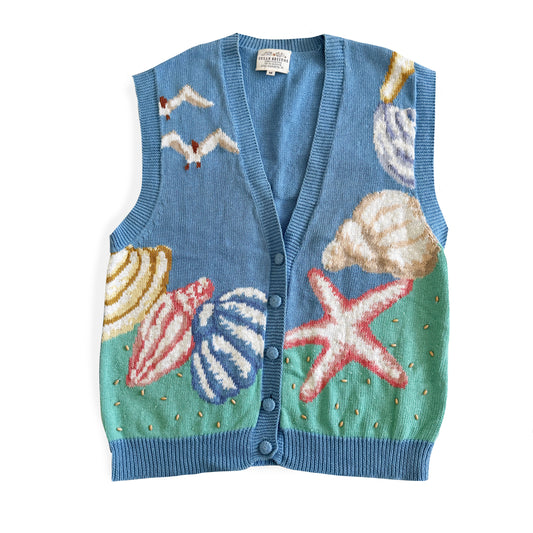 Vintage Susan Bristol, 90's Beach Themed Sleeveless Knit