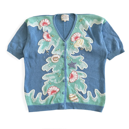 Vintage Susan Bristol, 90's Ocean Short Sleeve Sweater