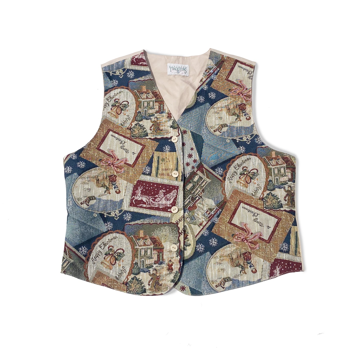 Vintage Northern Traditions Christmas Tapestry Vest