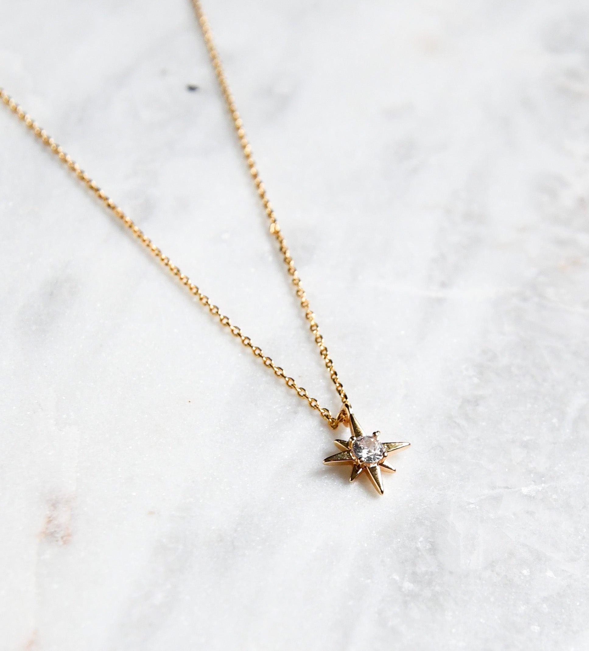 Dainty Star Necklace, Gold Plated